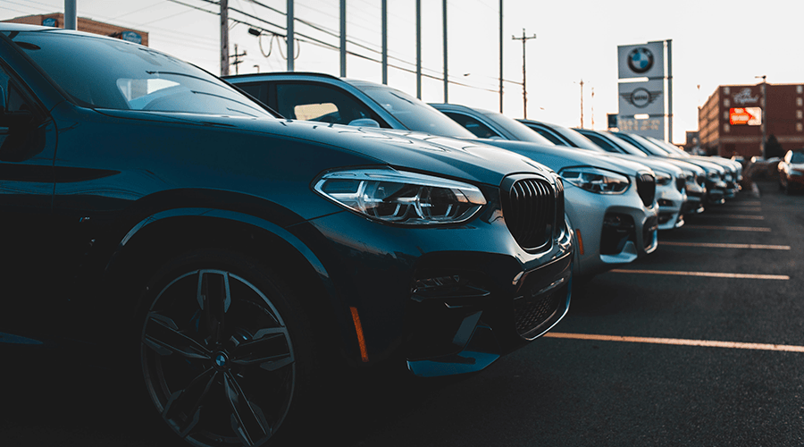 Cars in a sales lot